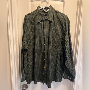 Jos. A. Bank Travelers Collection Forest Plaid Casual Shirt